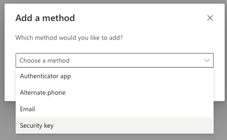 Image shows Add Method screen