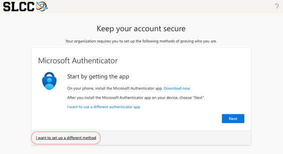 Image shows Authenticator app screen