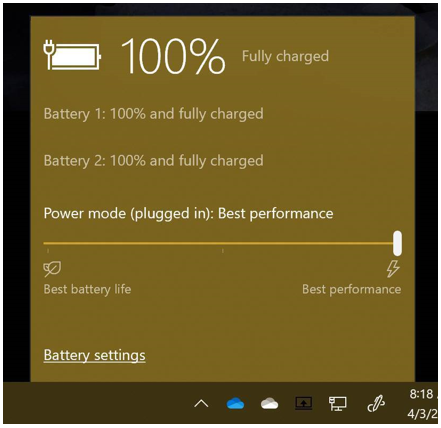 Mobile device power mode screen